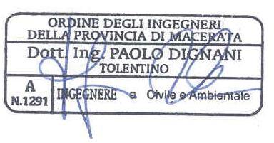 Ing. Paolo Dignani C.so G. Garibaldi 44 62029 Tolentino (MC) Albo Ing. Mc n A-1291 c.f: DGNPLA82P12L191Y p.iva: 01673400436 Tel. 320 7286323 COMUNE DI: TOLENTINO (MC) LOCALITA': VIA A.