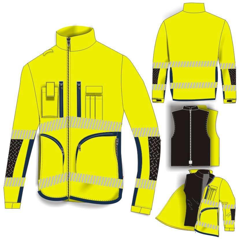 BRIGHT65 BRIGHT65B5RSPP190-37_38 GIUBBINO HV COMFORT STRETCH MULTITASCHE + GILET