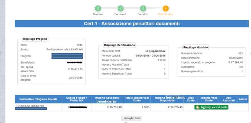 Se tale verifica ha esito positivo il risultato viene segnalato sulla barra di progressione con il colore Verde, altrimenti la non completezza delle informazioni risulta segnalata con il colore