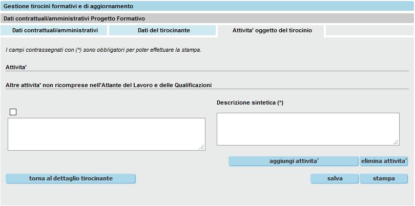 Pag. 21 di 44 Premendo il tasto salva verranno eseguiti gli stessi controlli previsti per la pagina dei dati contrattuali/amministrativi.