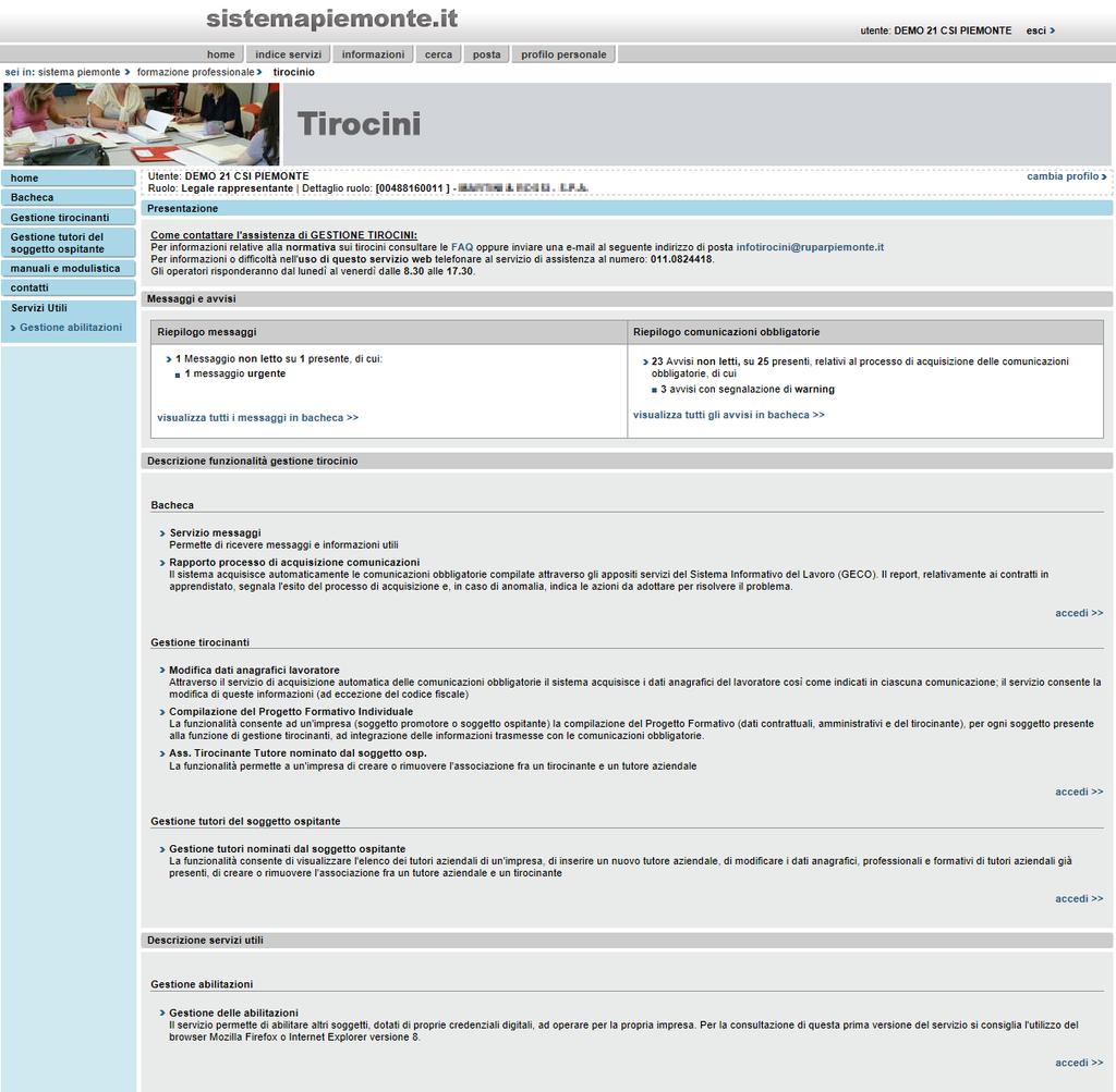 Pag. 5 di 44 Per accedere all'applicativo, quindi, è necessario selezionare il profilo e proseguire tramite il pulsante conferma.