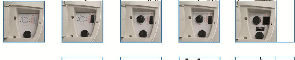 Quadri comando elettromeccanici a bordo unità On board mounted electromechanical control panels 1 9 B D C = Commutatore OFF/3(6) velocità OFF/3(6)-speed switch B = Termostato ambiente Room thermostat