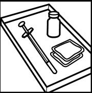 1) Preparazione Si lavi accuratamente le mani Sistemi i seguenti oggetti su una superficie pulita o Un flaconcino di TRUDEXA iniettabile o Una siringa con ago fisso o Due tamponi imbevuti di alcool