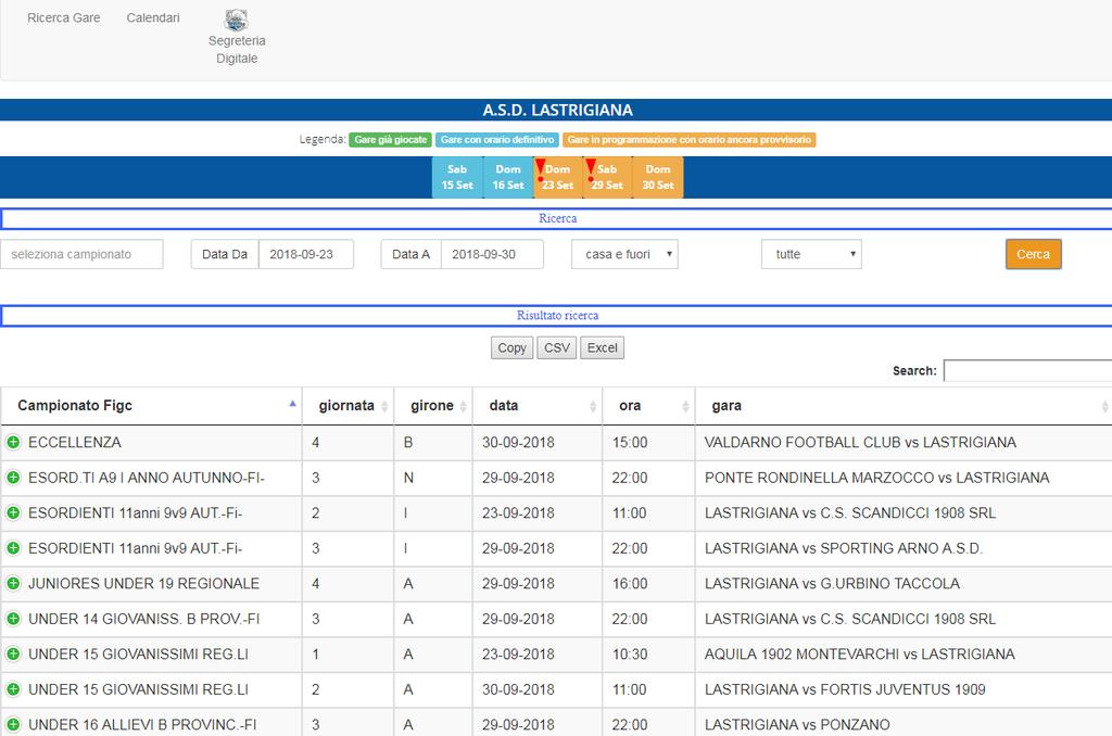 MANUALE UTILIZZO APPLICAZIONE PROGRAMMAZIONE GARE La società potrà