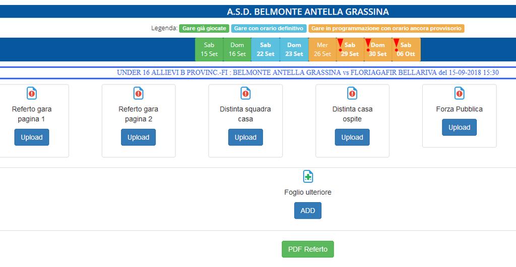 MANUALE UTILIZZO APPLICAZIONE TRASMISSIONE REFERTI GARE Quindi