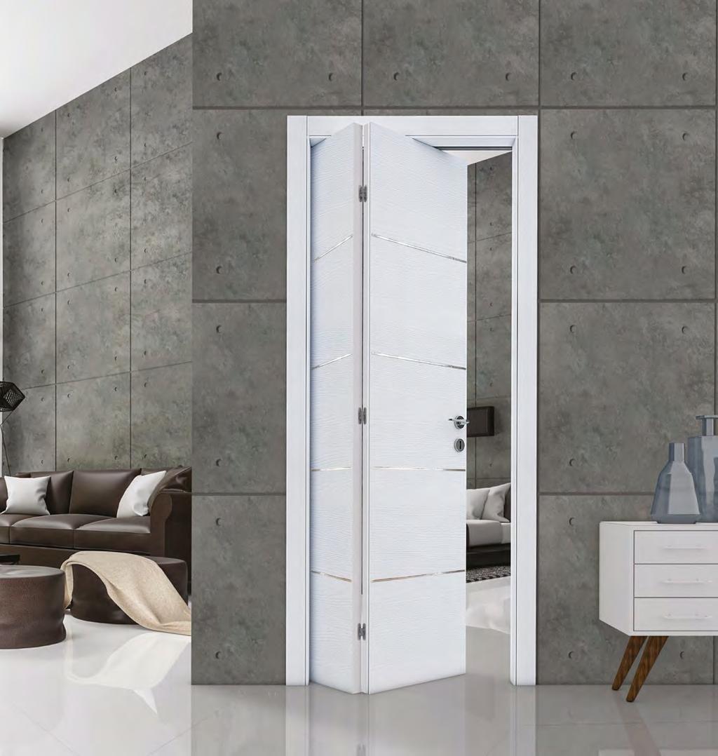 31 Functionality and beauty. An opening system with asymmetrical folding door.