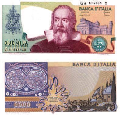 Banconota da 2000 lire, emessa dal 1973 al 1983, con il tema L osservazione del cielo Settori di attività e Fattori antropici 6.