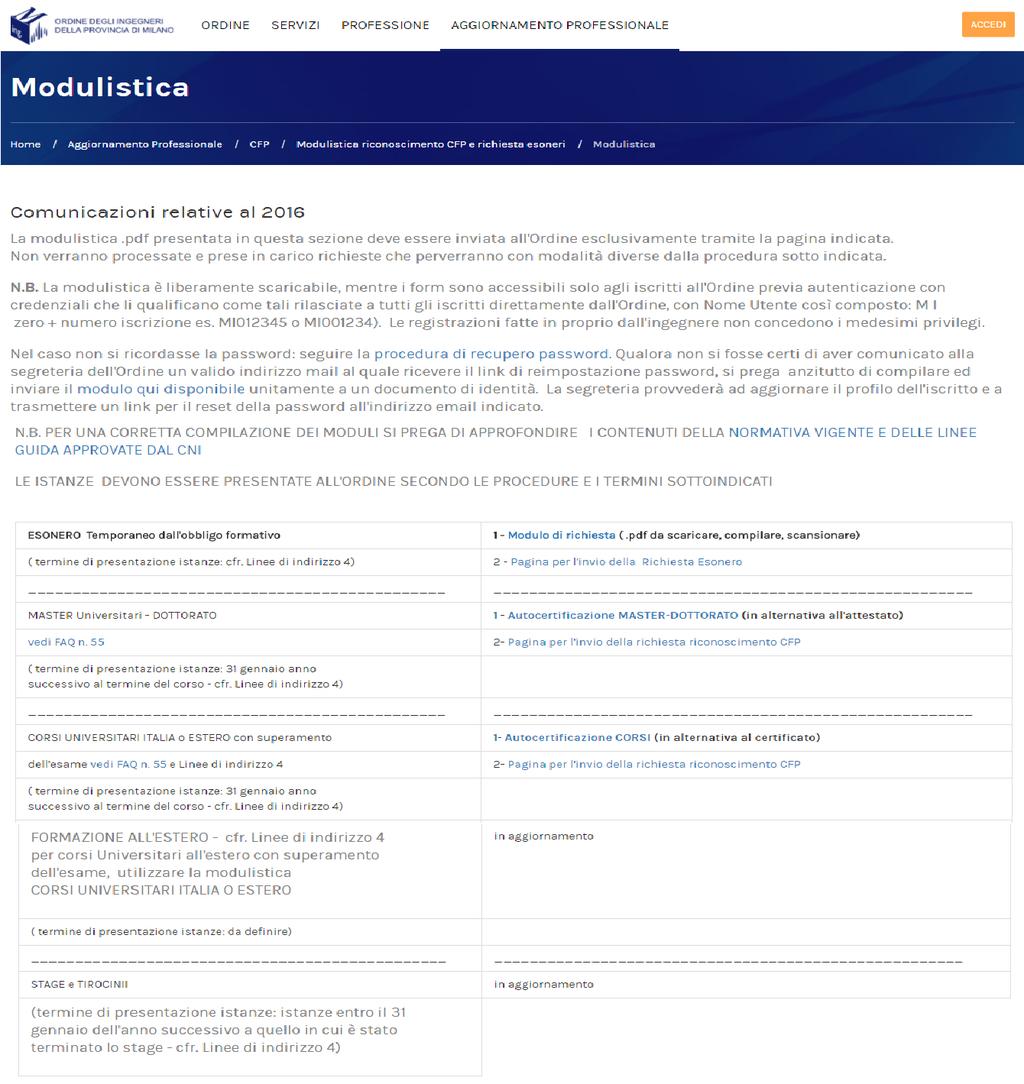 Come posso richiedere l esonero temporaneo dall obbligo formativo o il riconoscimento di crediti per il superamento di esami universitari, master, dottorati di ricerca etc.