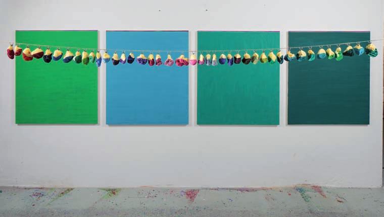 Maria Morganti (quadri) - Sedimentazione a ritroso (Polittico in 4 parti), 2013 - Sottotitolo: Francesca: Pronuncia il tuo colore!