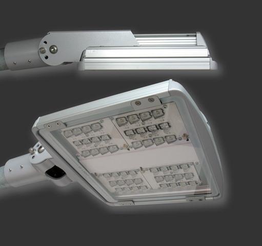 7. Apparecchio a LED per illuminazione stradale per applicazioni ad energia solare Armatura con tecnologia LED per illuminazione stradale adatta per applicazione a braccio o testapalo composta da: