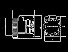 Serie X-CEE Dimensionali A (MAX) Prese mobili diritte Prese da pannello diritte A (MAX) B B Ø Ø N A B 2P+T 176 72 3P+T 183 80 3P+N+T 197 87 2P+T Ø 6.