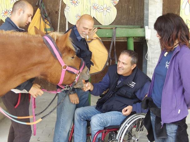 2) MANEGGIO COPERTO E AMPI PERCORSI ESTERNI L attività ha luogo in un circolo di equitazione, il G.E.S.E. aperto anche ad un pubblico di normodotati, in cui un area coperta, di forma rettangolare (mt.