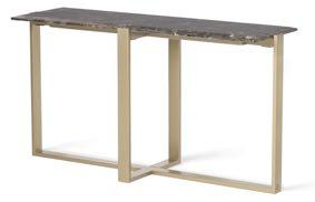 Cavalier console con top marmo Emperador e base in metallo laccato