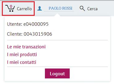 6 Richiedere un offerta Si potrà richiedere un'offerta formale che verrà ufficializzata dal team di vendita contenente i riferimenti inseriti dallo stesso cliente Accedendo alla sezione Carrello si