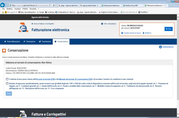 Inoltre è possibile portare in conservazione mediante UPLOAD del singolo documento, le fatture (e le note di variazione) emesse e ricevute in data precedente a quella di adesione del servizio, purché