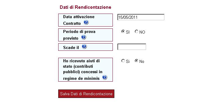 Si apre così una nuova finestra in cui sono riepilogati i dati relativi alla domanda ed i dati di rendicontazione inseriti.