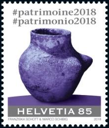 Francobolli speciali #patrimonio2018 Vaso preistorico / Archeologia subacquea Annullo di località