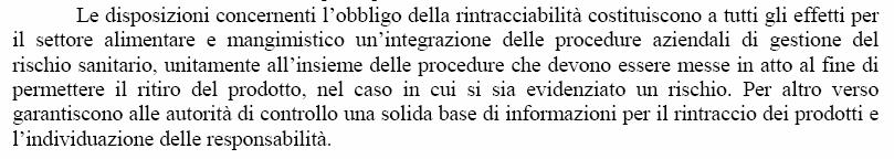 RINTRACCIABILITÀ COME OBBLIGO ORIZZONTALE secondo il Reg.