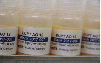 EUPT AO-12 Preparazione dei campioni test Materiale test: «uovo intero liquido» Campione prelevato dal mercato locale Assenza di antiparassitari al di sopra del MRRL Spiking 1 Soluzione standard