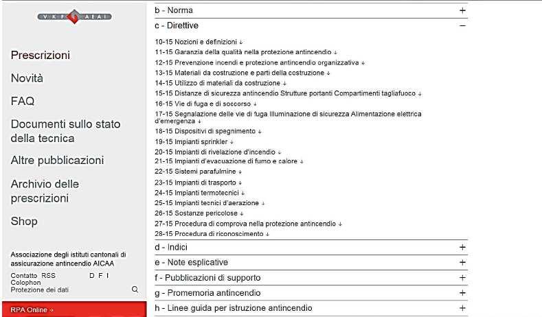 Prescrizioni antincendio VKF/AICAA/AEAI Protezione antincendio: cenni informativi