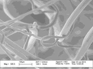 Materiali fonoassorbenti fibrosi I materiali fibrosi dissipano l energia sonora al loro interno per attrito viscoso tra la struttura del