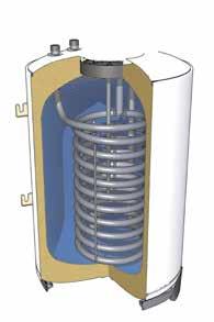 BOLLITORI MULTI 80-120-160 L Installazione a pavimento Accumulatore verticale multiposizione monoserpentina applicabile a impianti di energia solare termica e caldaie a gas.