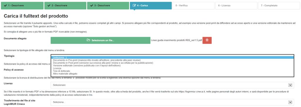 Policy di accesso Stabilisce i permessi di accesso al file, ovvero quali categorie di utenti e quando possono accedere al file.