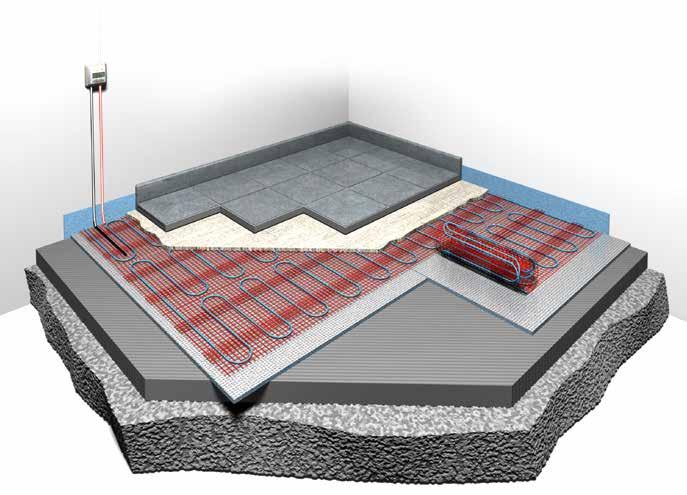 T2QuickNet: la rete scaldante ultrasottile autoadesiva Soluzione ideale per gli edifici da ristrutturare (pavimenti a piastrelle) Viene posata direttamente