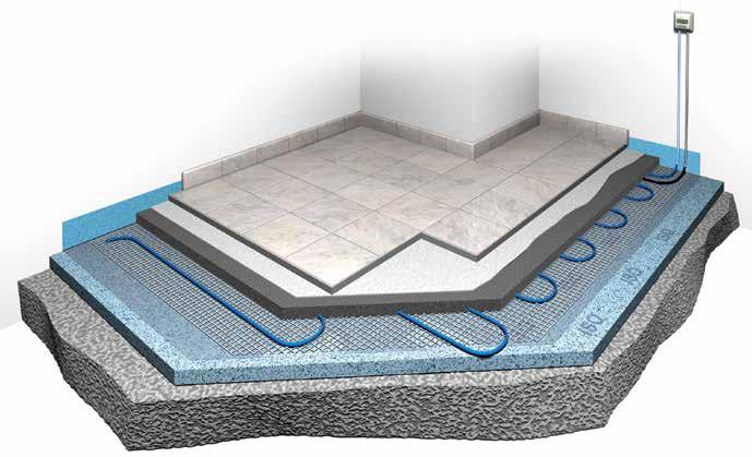 Cavo scaldante con cavo di alimentazione preinstallato. Ideale per strutture di pavimenti complesse.