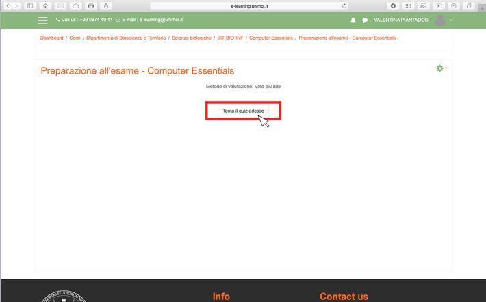 Partecipare a una prova di verifica Informatica On-line: Guida all utilizzo della piattaforma Moodle 10 La piattaforma Moodle consente inoltre la verifica delle proprie competenze, con l obiettivo di