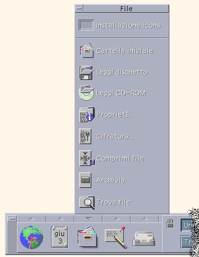 Uso dei file Come OpenWindows, il CDE dispone di applicazioni per la gestione e la ricerca dei file.
