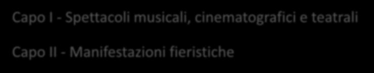 Decreto Interministeriale 22 luglio 2014 Capo I - Spettacoli musicali,