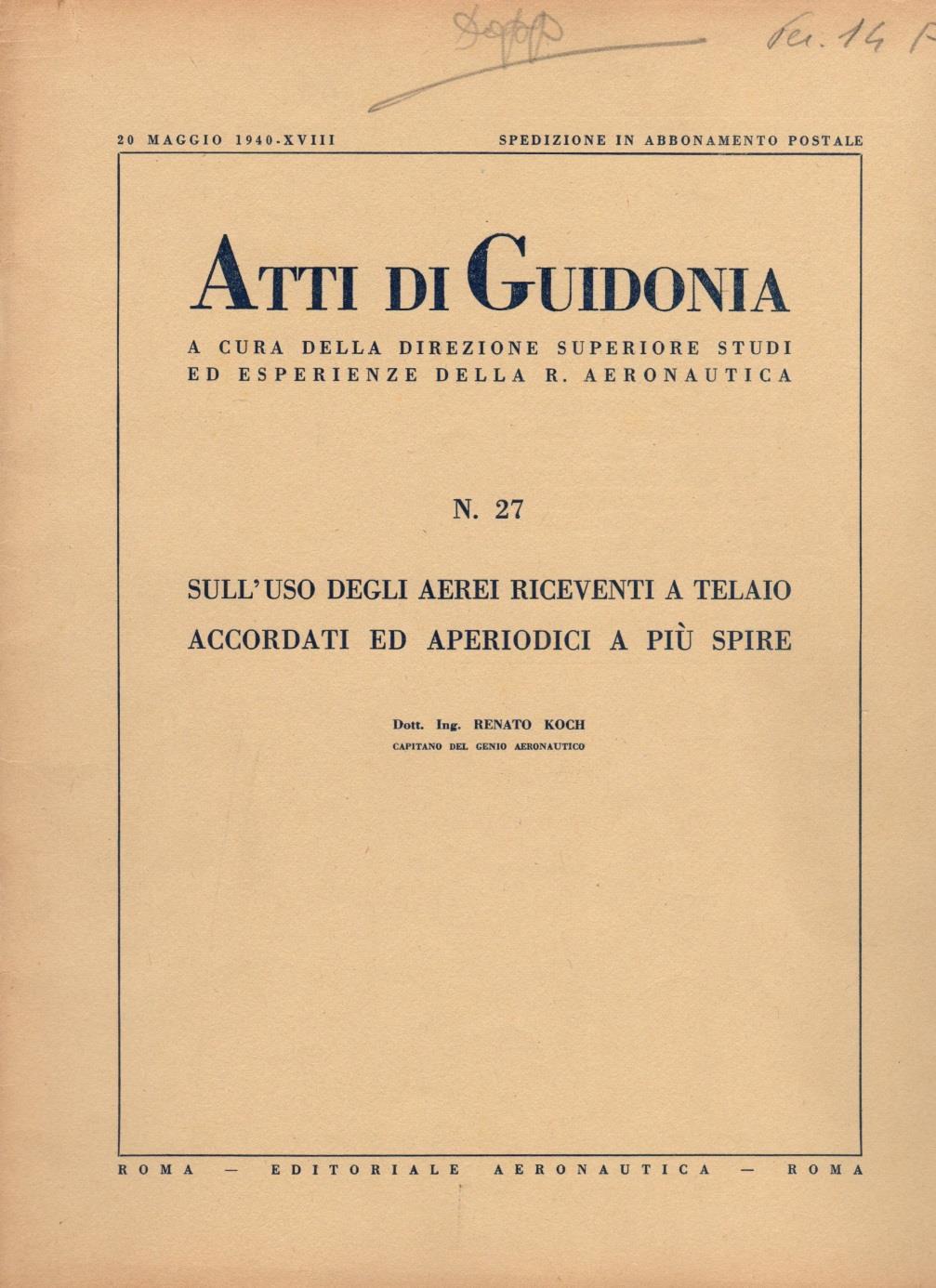 Koch) Comunicazione presentata alla XXVIII Riunione della