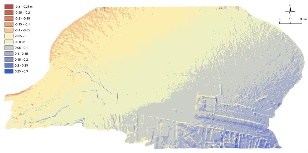 Rilievi batimetrici Bari Distorsione rilievo SAPR da confronto con Singlebeam La tecnica proposta mostra notevoli vantaggi soprattutto in aree come quella in oggetto in cui un rilievo di dettaglio in