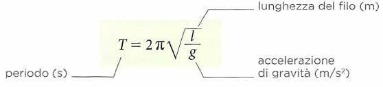 11 Le forze eil movimento Pagina 11 di 18 Per piccole oscillazioni il moto del pendolo semplice è armonico ed il suo periodo ci viene fornito dalla seguente formula: T=π g La forza peso F P può