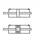 Cilindro doppio effetto, stelo passante - Double acting cylinder with through piston rod Cil. A B C A* B* C* D E F G H J L M N P Q R S T U V W X Y Z Ø + corsa foro filetto 16 37-44 47-54 6-5 M5 M3 6.