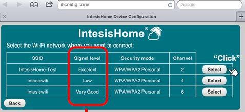 elenco delle reti Wi-Fi.