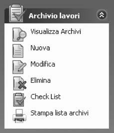 3. Manuale operativo del software 626 Check List Software archivio lavori; archivi di base.