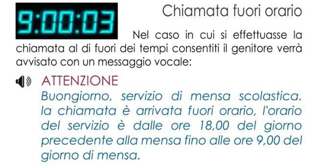 MODALITA DI CHIAMATA AVVISO: NON SI SEGNALANO ASSENZE TRAMITE SEGRETERIA TELEFONICA, MAIL O SMS AI NOSTRI NUMERI PREPOSTI. NON VENGONO PRESE IN CONSIDERAZIONE.