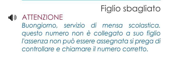 nominativo sconosciuto e non effettua alcuna registrazione. Equivale ad una mancata segnalazione quindi, il pasto prodotto inutilmente viene addebitato al genitore.