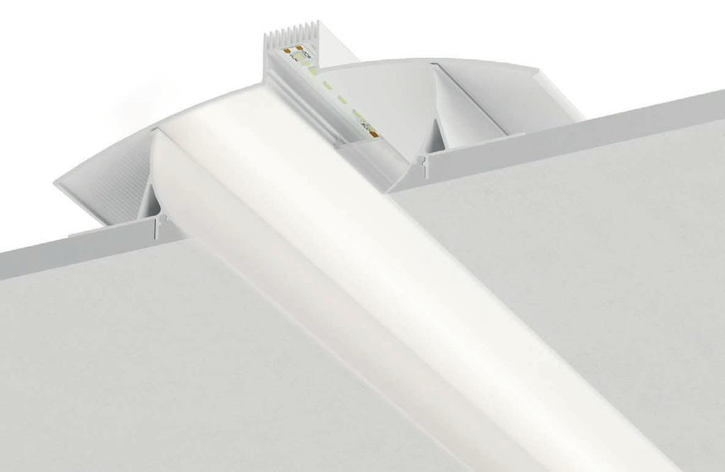 RECESSED LED SYSTEMS KRIPTOS_ADJ PROFILO INCASSO RECESSED PROFILE Kriptos_ADJ è un sistema componibile per integrazione nei soffitti in cartongesso composto da 2 profili in estrusione di alluminio