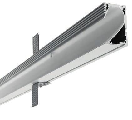 RECESSED LED SYSTEMS DU 66 41 STRUTTURA LINEARE LINEAR STRUCTURE 41 Profilo in estrusione di alluminio verniciato in bianco. Predisposto per alloggiare la serie Nephos_10.