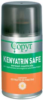 KENYATRIN SAFE PMC reg. n. 16255 Insetticida aerosol ad elevato effetto abbattente conferito dalla presenza di piretrine pure e di tetrametrina.