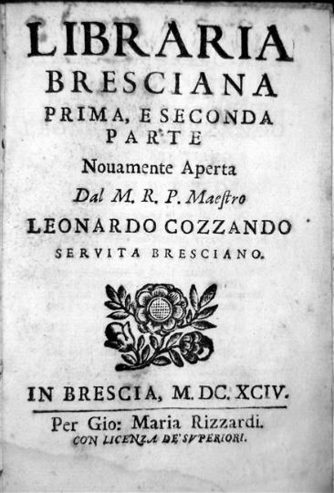 Uno dei primi lavori del Buccio, fisico e medico di Bagolino. Raro. Peroni I, pp.208-209. 3 4 3 QUARENGHI Cesare.