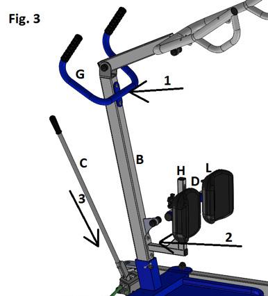 Collegare il braccio alla colonna con viti e rondelle in dotazione. (Fig. 2, step da 1 a 4) 5.