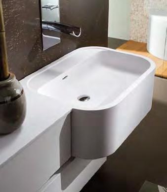 An important new decorative and functional feature of the Set collection is the washbasin, to which various base
