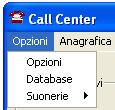 Il menù Il menù permette di configurare una serie di opzioni di funzionamento e di entrare nella gestione delle anagrafiche dell applicazione. Il menù opzioni.