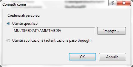 Come nel caso precedente, va indicato un utente che abbia