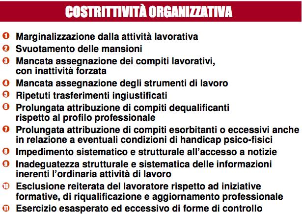 condizioni ergonomiche e ambientali, organizzazione del lavoro, autonomia