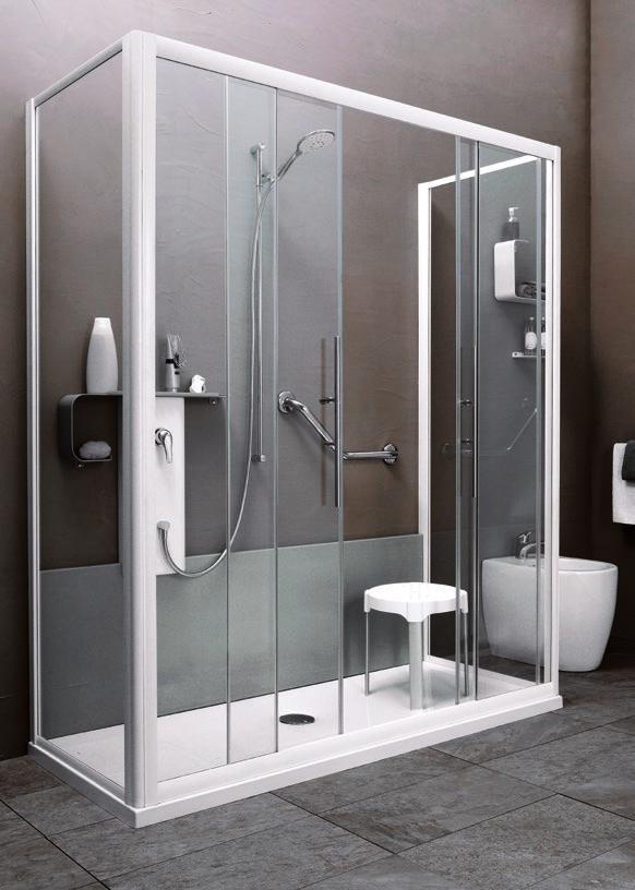 Rigenera CLASSIC WALL COVER PANEL SHOWER TRAY La manopola del miscelatore si trova ad una altezza di 93 cm dal piatto doccia.